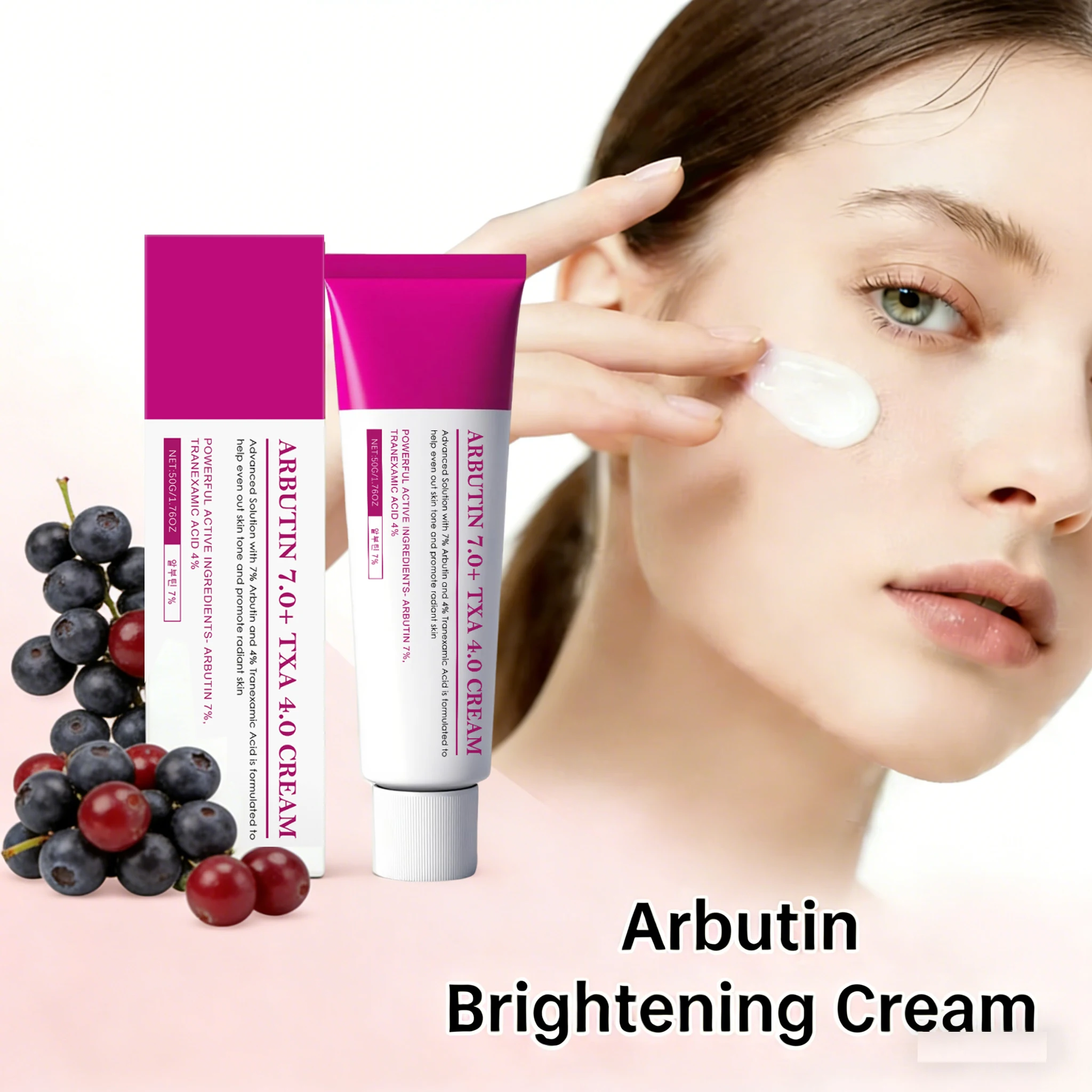 Crema Facial con Arbutina 7% + Ácido Tranexámico 4%, Hidratación Duradera, Nutre la Piel, Elimina la Melanina, Cuidado de la Piel Coreano para una Piel Radiante