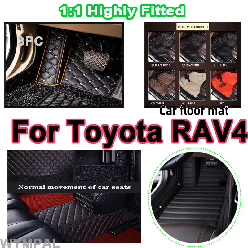 

Luxury Car Floor Mats For Toyota RAV4 Vanguard XA30 2006~2012 Auto Durable Rugs Leather Mat Anti Dirt Pad Car Carpet
