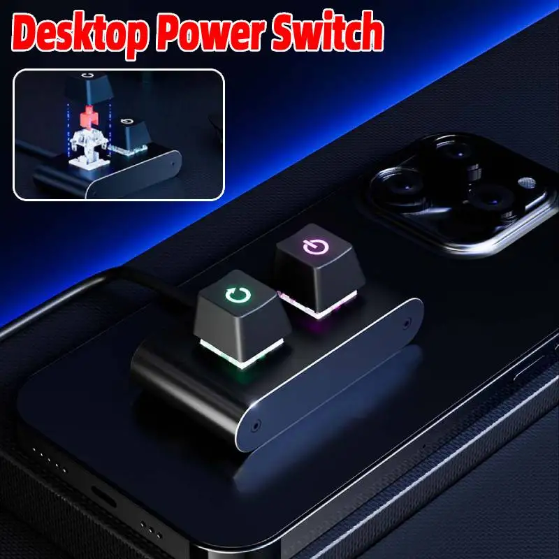 

Desktop Power Switch Extended Start ON Off External Power Supply Button LED Computer Button Extension Cable for Home Internet
