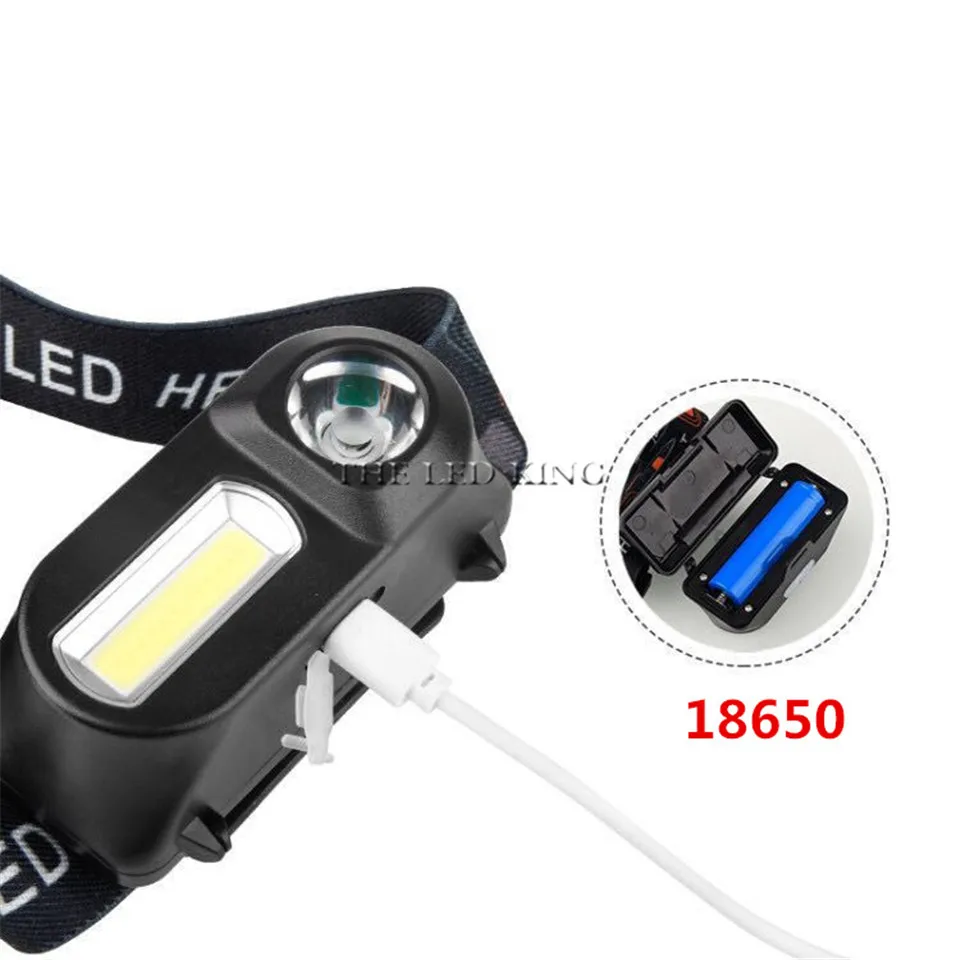 6000Lumens Led 6 Chế Độ XPE + COB Đèn Pha Đầu Đèn Pin Đèn Pin Đèn Đội Đầu Đến Năm 18650 Pin Dành Cho Câu Cá săn Bắn