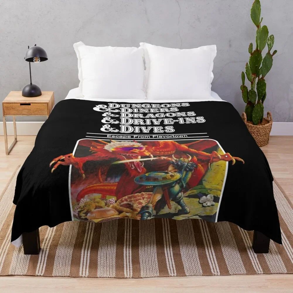 

Dungeons & Diners & Dragons & Drive-Ins Dives Escape from Flavortown Throw Blanket