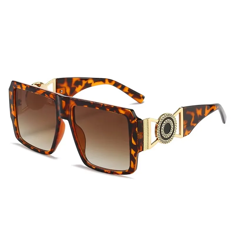 Большие квадратные солнцезащитные очки для мужчин и женщин, брендовый дизайн, модные черные солнцезащитные очки для вождения с защитой от ультрафиолета, роскошные очки унисекс в стиле ретро