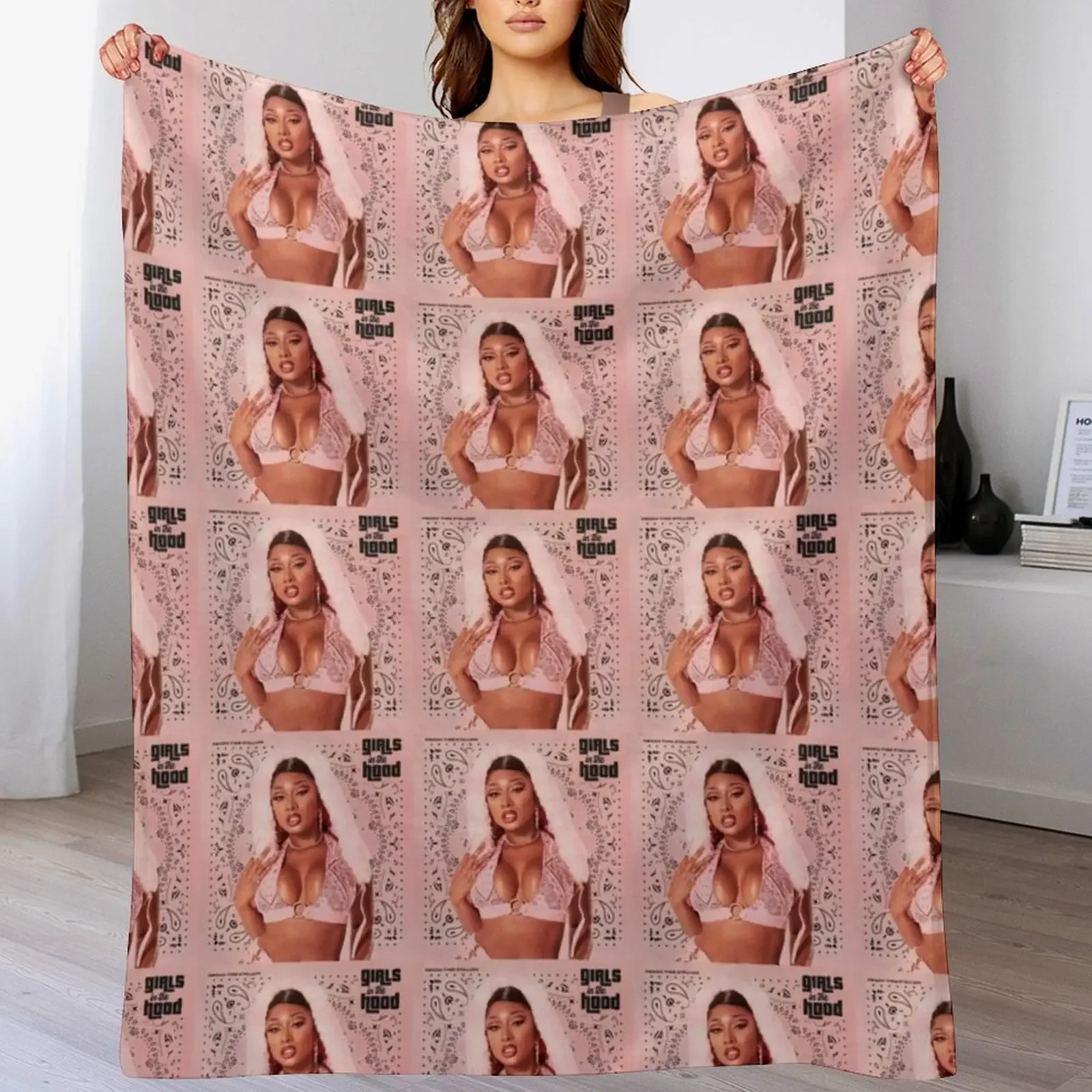 

megan thee stallion sticker Throw Blanket Hairy Hair Soft Beds anime Blankets