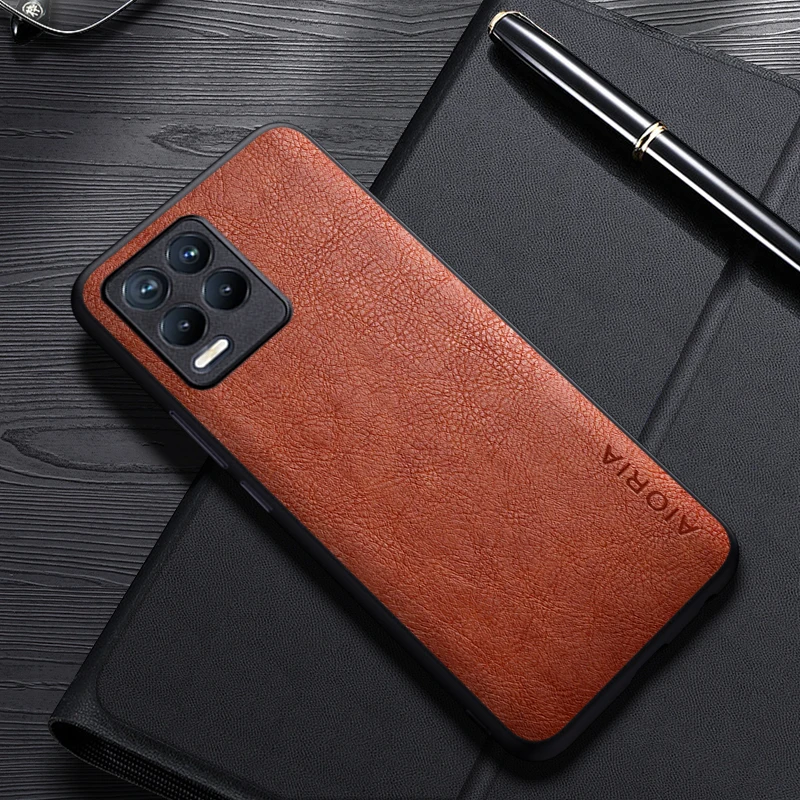 Case For Realme 8 Pro 8S Q3i V13 4G 5G Simple Design Luxury Leather Business Cover For Realme 8i Case