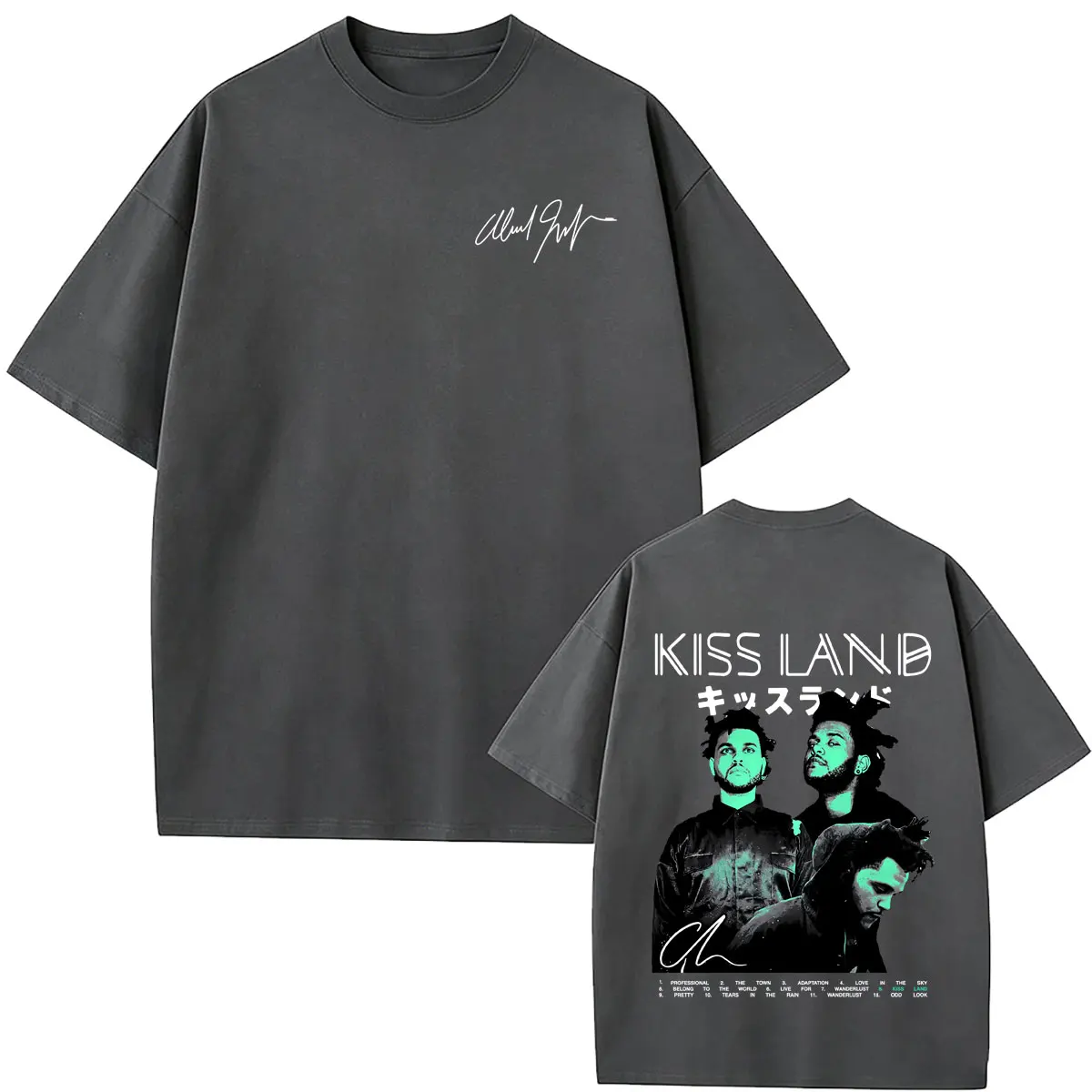 Rapper The Weeknd Kiss Land Album Graphic T Shirts Men Women Hip Hop Fashion Streetwear Male Vintage Casual Oversized T-shirt