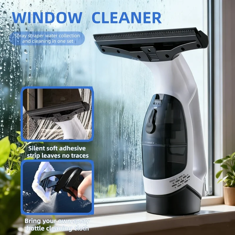 Home Cleaning Electric Window Cleaner Glass Window Cleaning Tool Car Glass Wiper Rechargeable Home Cleaning Tool with Handle
