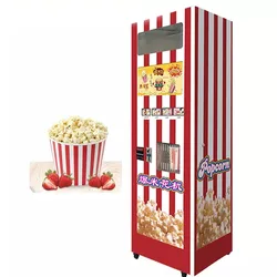 Automatic Popcorn Vending Machine Maker Coin Operated Outdoor Food Kiosk Electric Puffed Rice ExtruderCommercial Popcorn Machine