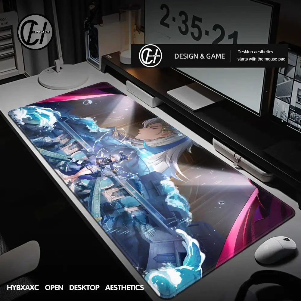 

Mouse Pads Game Mat Neuvillette Genshin Impact Mousepad Xxl Gaming Accessories Desk Rug Keyboard Pad Computer Desk Table Cushion