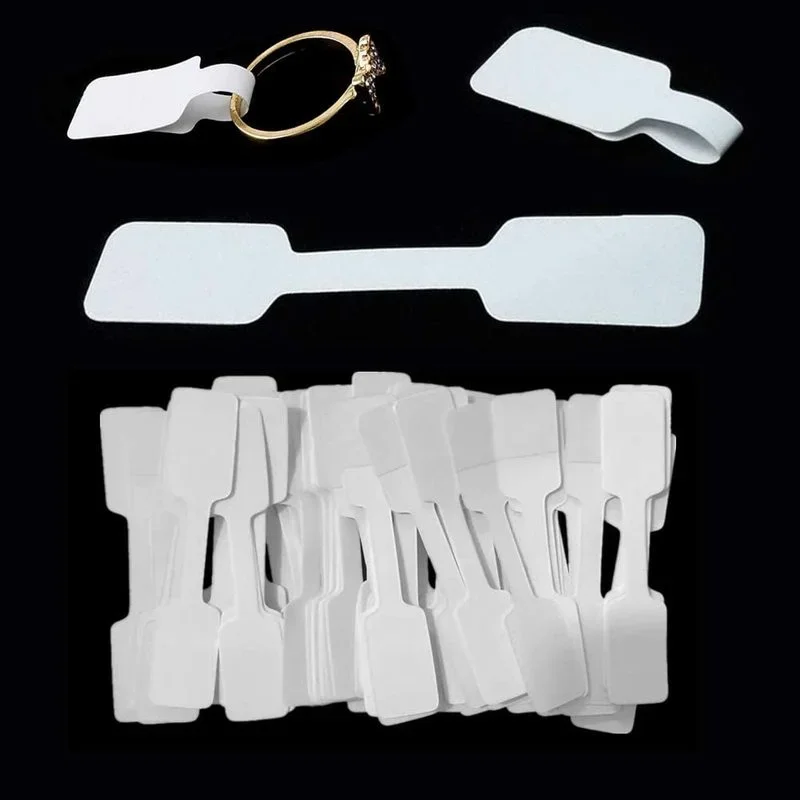 100pcs Blank Paper Jewelry Tags Stickers Jewelry Display Cards Self-Sticker Label Packaging Ring Bracelet Price Tag Wholesale