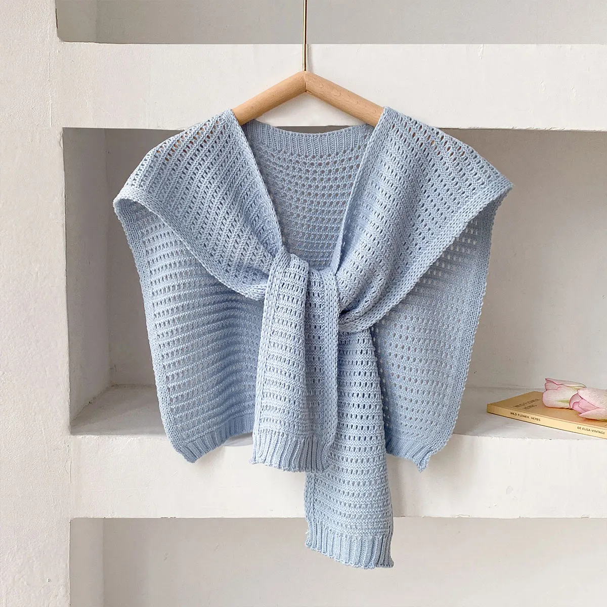 2025 الكورية بلون متماسكة المرأة وهمية طوق شال الصيف مكيفة الكتف حماية العمود الفقري العنقي رشاقته وشاح دافئ