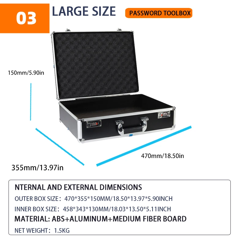 Tool Boxes, Digital Combination Locks, Portable, Aluminum Alloy, Instruments And Equipment, Models,Safes, Hardware Tools