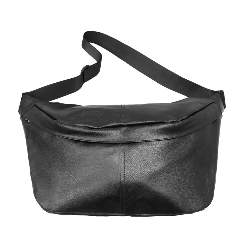 Large Capacity Women Waist Pack Soft PU Leather Fanny Pack Fashion Style Chest Bag Unisex Shoulder Crossbody Bag Waist Belt Bag