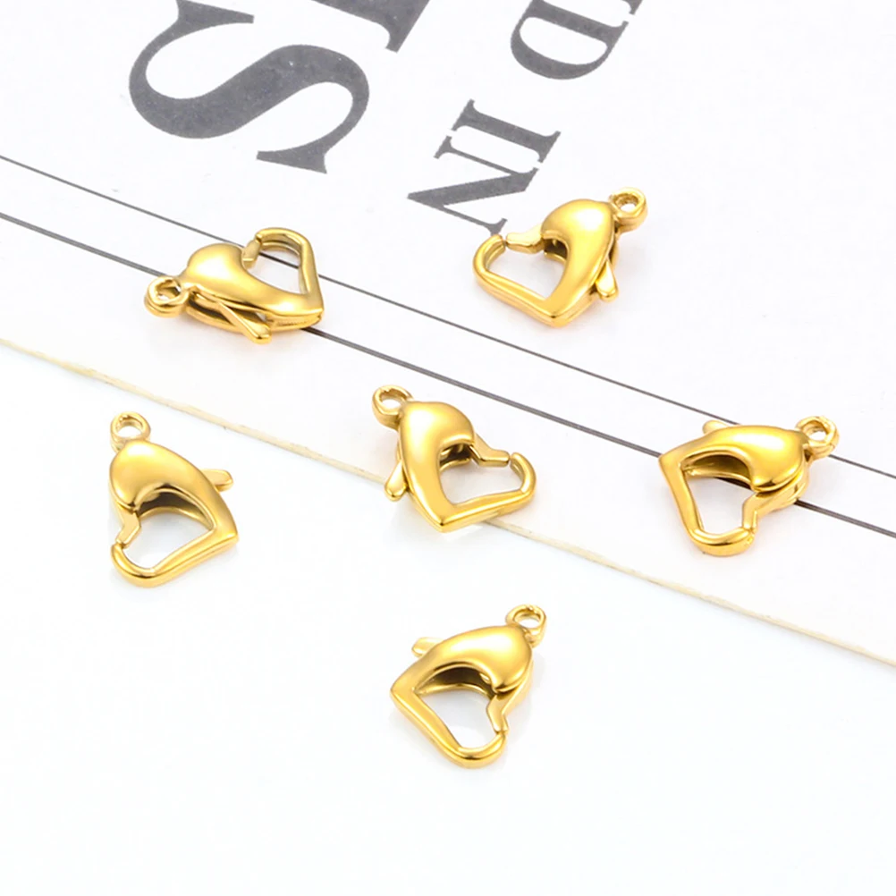 

10 Pcs Heart Button Clasp for Jewelry Multiple Making Necklace Clasps and Closures Bead Bracelet Connector