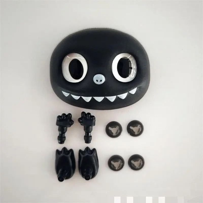 African Black Doll Vinyl Face Hands Feet Joint Parts Set, Cute Plush Doll DIY Accessories, 4th Gen Snap-On Handmade Toy Parts