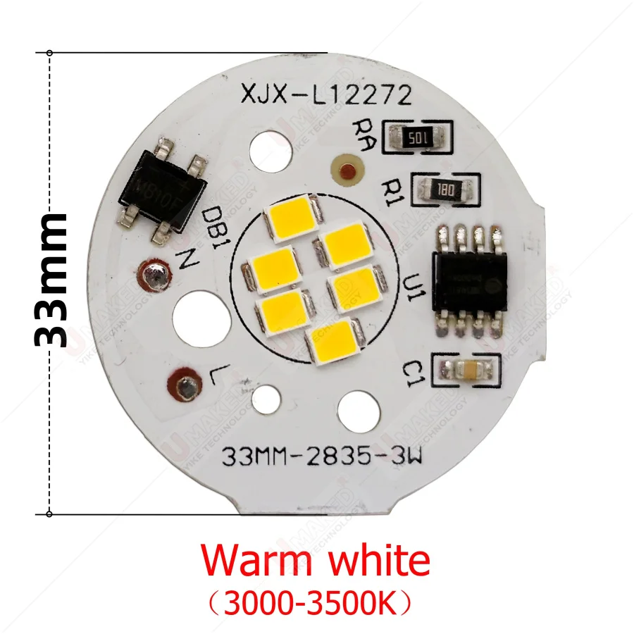 10 pz AC220V LED 5 W 33mm 2835 SMD Piastra Della Lampada Non Need\'t Driver Collegare La Sorgente Luminosa Bianco/Bianco Caldo pannello lampada