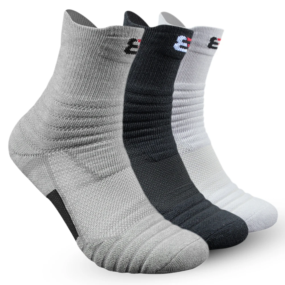 1pair Men Sports Socks Middle Tube Sock Basketball Cycling Running Hiking Tennis Sock Men's Size (39-45) Cotton Cyling Socks