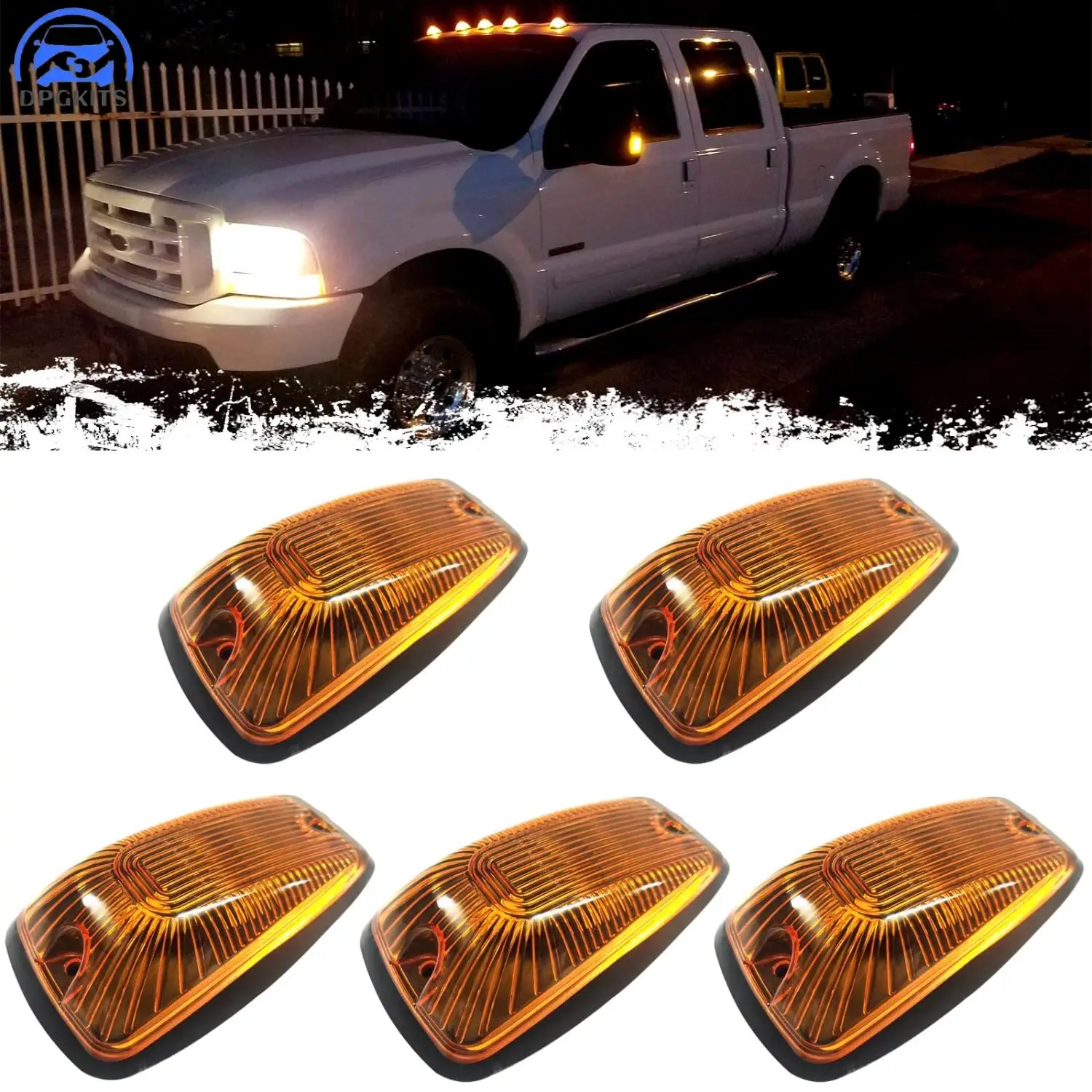 

DPGKITS 5PCS T10 Amber LED Cab Marker Roof Lights For 1988-2002 Chevy/GMC Pickup Trucks 11516638 15599040 15691885 264159BK