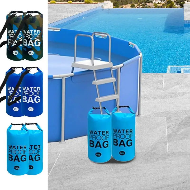 

Waterproof Dry Bags Pool Floating Dry Bag Stair Weights 10L Capacity Nylon Handle Leakproof Design Heavy Duty Pool Sandbags For