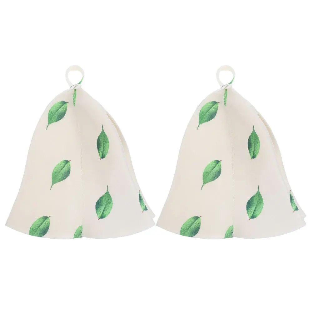 

2Pcs Felt Sauna Cap for Women Water Absorbing Bath Hat Breathable Sauna Hat for Showering Use Felt Showering Hats
