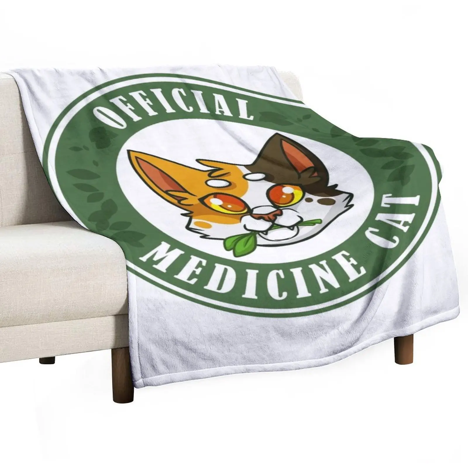 

Official Medicine Cat - Warriors Badge Throw Blanket Sofas Furry Hairys Quilt Blankets