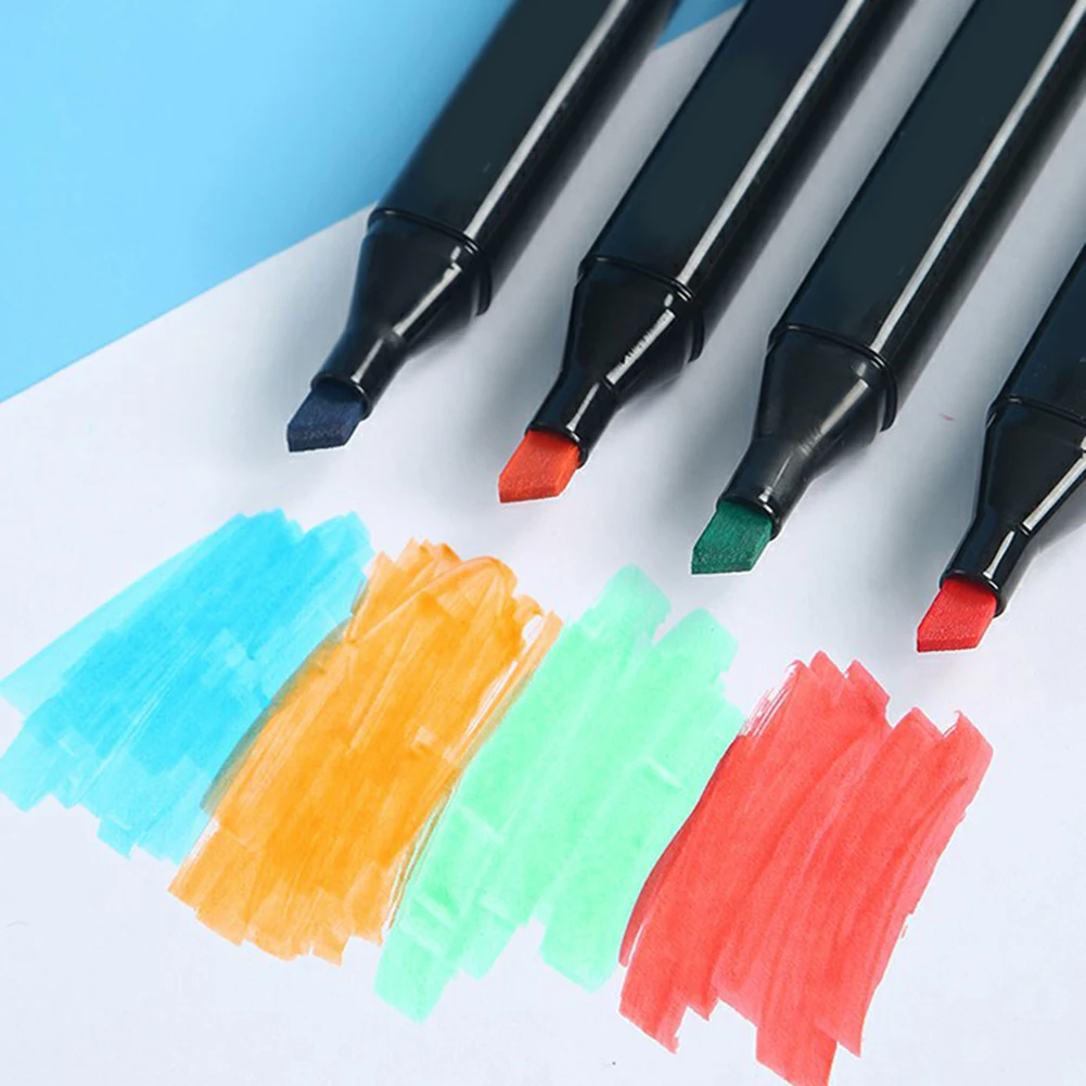 ปากกามาร์กเกอร์24/36/48/60สีชุดปากกาพู่กันวาดภาพสเก็ตช์วาดเขียนอุปกรณ์ศิลปะโรงเรียนสำหรับเครื่องเขียนของศิลปิน