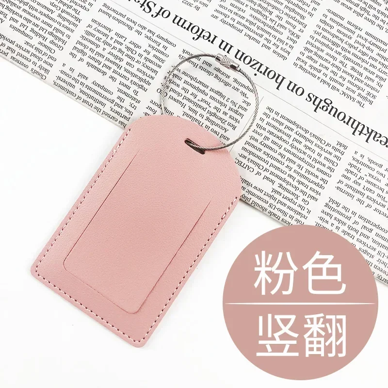 1PC Women Men PU Leather Luggage Tag Suitcase Address Label Baggage Boarding Bag Tag Name ID Address Holder Travel Accessorie