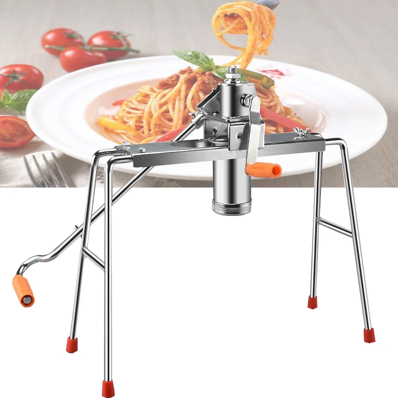 Stainless Steel Noodles Maker Manual Pasta Pressing Machine Hand Crank Cutter Household Spaghetti  Changeable Dough Moulds