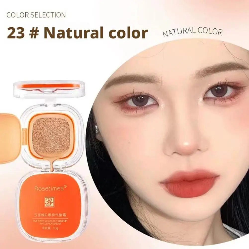 Vitamin C No Makeup Air Cushion Cream Waterproof Anti Concealer Primer Sweat Lazy Makeup Natural Brightening Finish Q0X6