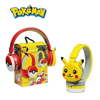 Pokemon Pikachu Bluetooth Headphone Wireless Headsets Anime Cartoon Stereo Headset Earphone With Mic Hottie  Christmas Gift