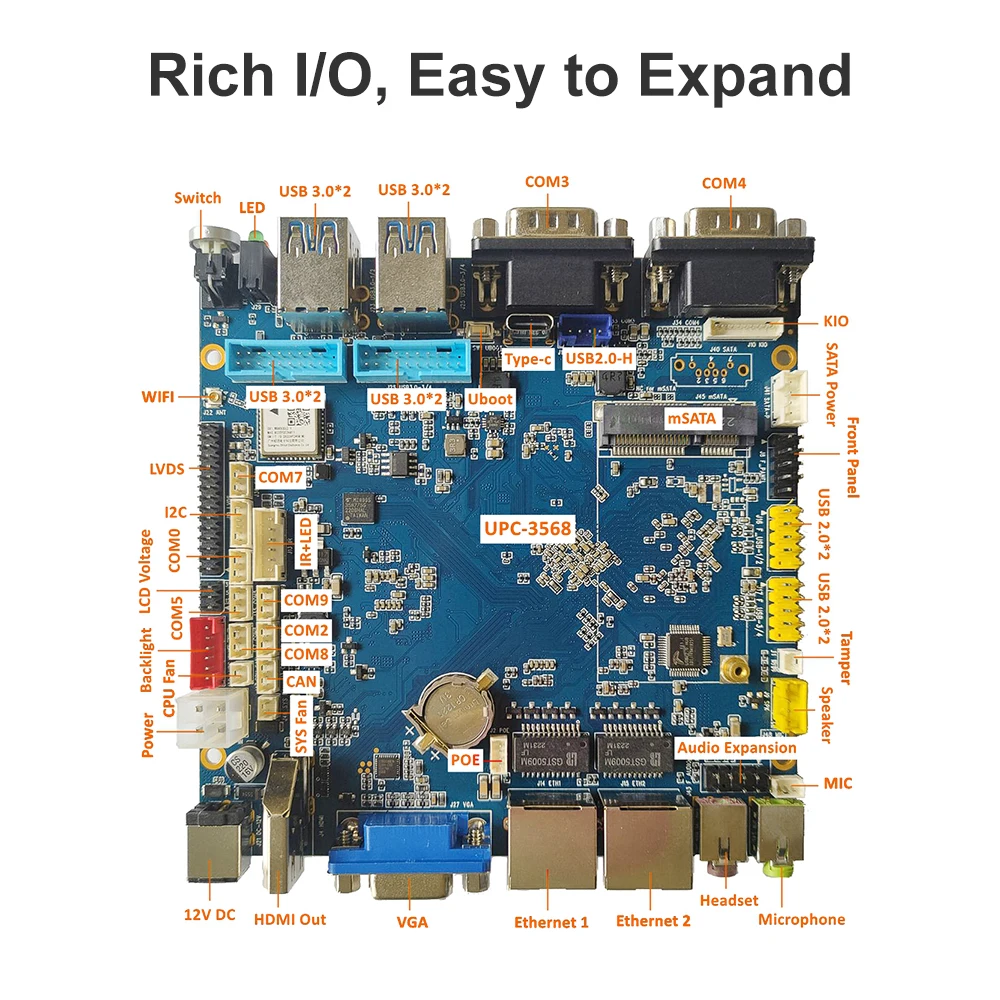 Imagem -06 - Liontron-placa de Desenvolvimento Rockchip Ethernet Dual Gigabit Sata Expansível Ssd Suporta Linux Android 11 Debian10 Rk3568