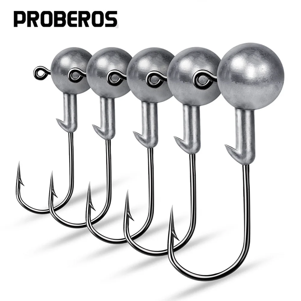 10Pcs 1-3,5g Kurbel Jig Kopf Haken Angelhaken für Weichen Wurm Köder Großen Jig Kopf Angeln werkzeuge Kopf Harten Köder Haken