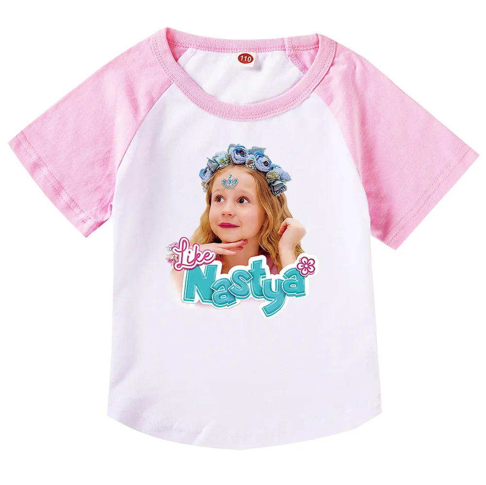 Russian Like Nastya T Shirts for Kids Girls Summer Cartoon Tops Children's Tees Clothing Toddler Baby Boys Birthday T-shirts