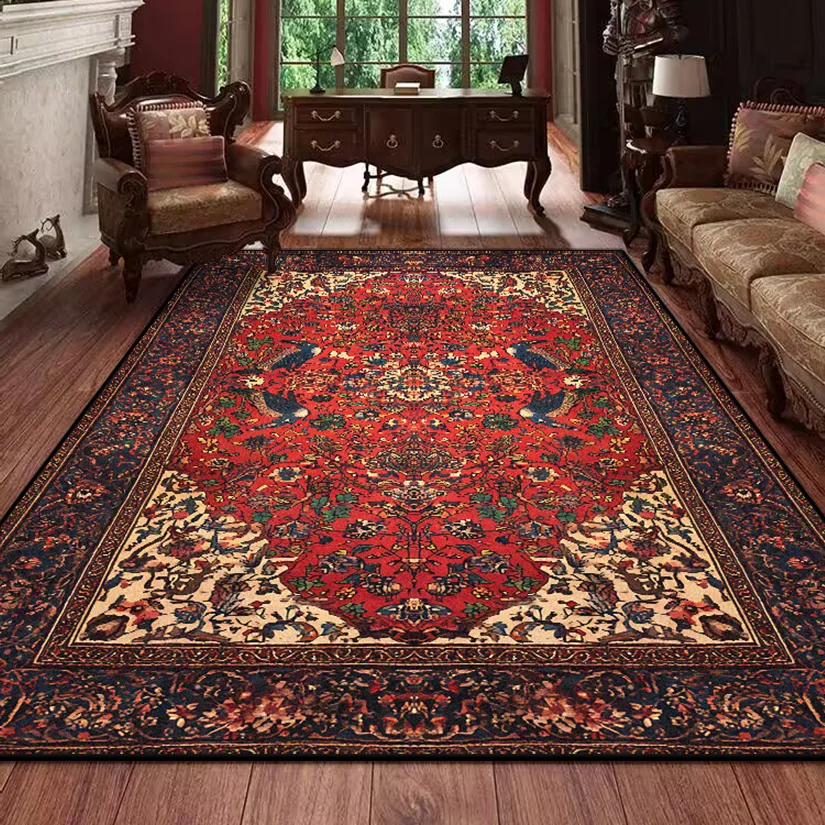 

Retro Persian Carpet for Living Room Boho Decor for Room Balcony Rug Large Luxury Red Bed Decoration Home Mats Bedside 160x230