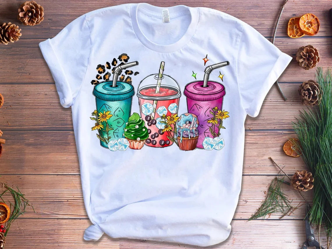 

Oh Christmas Teas Graphic Print T Shirt Women'S Clothing Stressed Blessed Coffee Obsessed Tshirt Femme Harajuku Kawaii Clothes