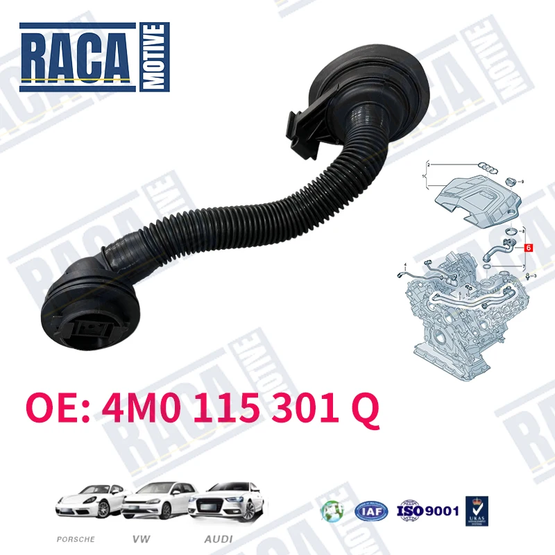 

Для Audi Q7 4MG, Q8 4MN, 4MT, VW Touareg CR7: Патрубок/шланг заливной горловины масляного бака 4M0115301Q 4M0 115 301 Q