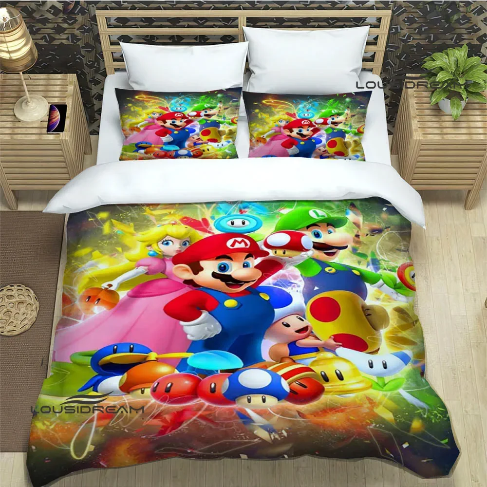 3D Cartoon M-Mario-Bros print Bedding Sets exquisite supplies set duvet cover bed comforter set bedding set luxury birthday gift