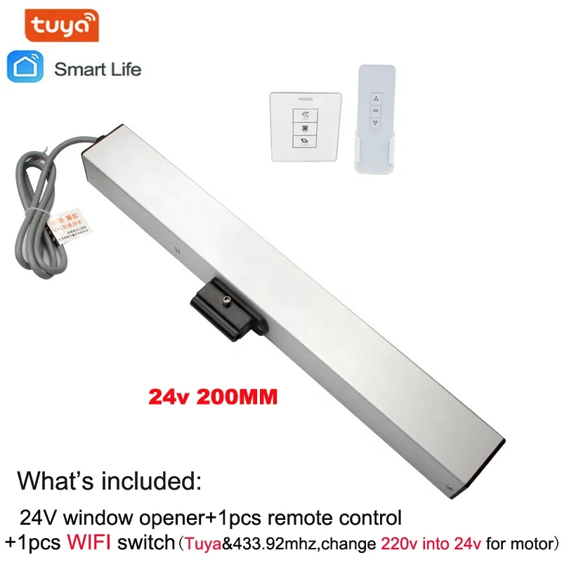 24V 200MM Smart Home Tuya Wifi Window Opener Tuya Motorized Chain Actuator Skylight Casement