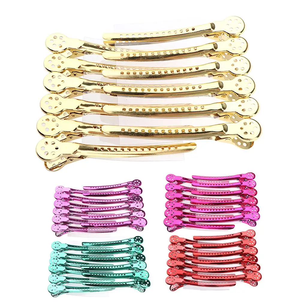 Large Metal Hair Clips Lot Duck Beak Sectioning Clamps Hairdressing Accessories for Hairstyle Hair Salon Home Use