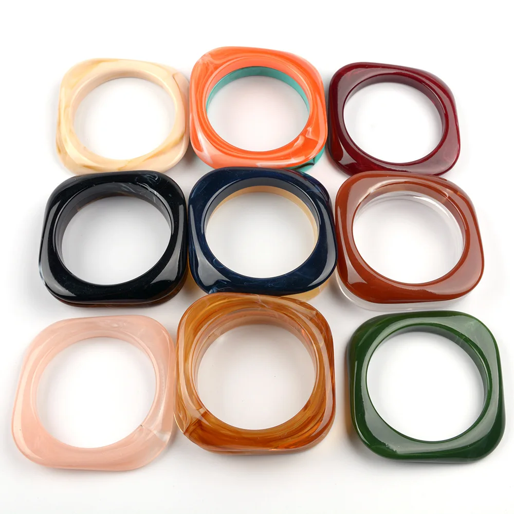 1PCS 85mm Square Irregular Smudging Sensation Acrylic Bracelet Ring DIY Jewelry Making Semi-finished Product Accessory Materials