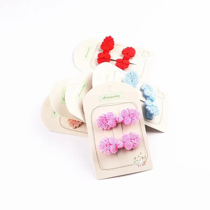 2pcs/lot Chinese Knot Hair Clips Red Hairband Head Band Happy New Year Hairpin Hand Made Rim Hair Accessories Hair Bows