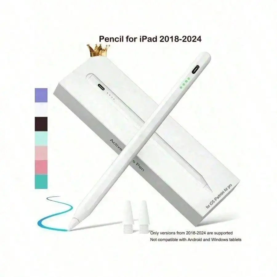 Zufällige Farbe, 1 Stück, iPad-Stift, kompatibel mit Apple iPad 2018-2024, 120 mAh Li-Ion-Akku, schnelleres Aufladen