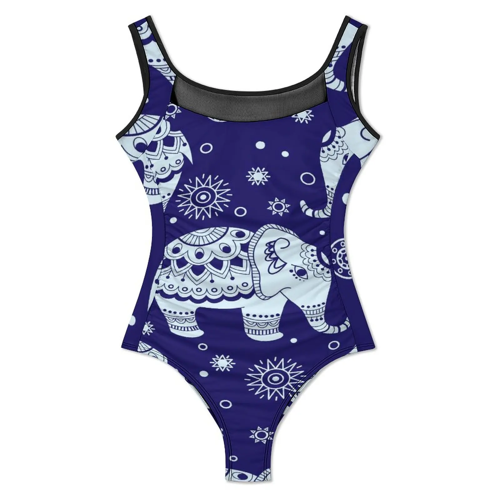 Elephant Swimsuit Indian Ethnic Animal Swimwear One-Piece Vacation Bath Swimsuits Hollow Out Bathing Suit Push Up Sexy Beachwear