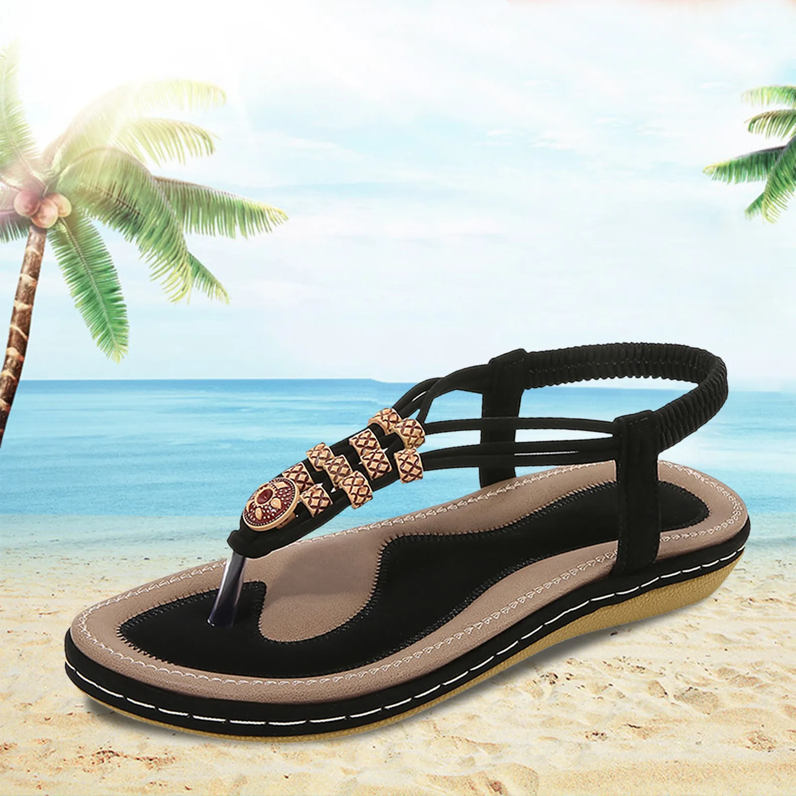 2024 Summer Fashion Sandals Woman Platform Soft Leather Large Size Flip Flops Sandals Comfortable Shoes