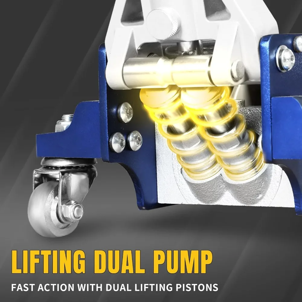 مقبس أرضي منخفض 1.5 طن - 3300 رطل، مضخة مزدوجة سريعة الرفع، ألومنيوم وفولاذ