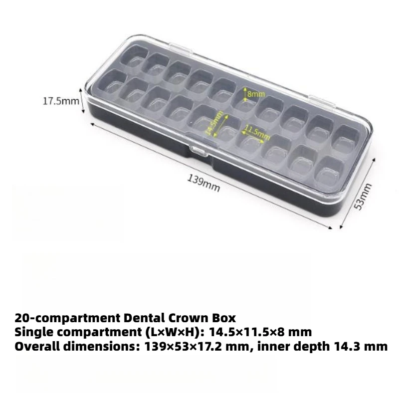 15Pcs Dental Veneer Storage Box 20Slots Plastic Tooth Pretreatment Patch Container Veneer Organizer Case for Dental Clinic Lab