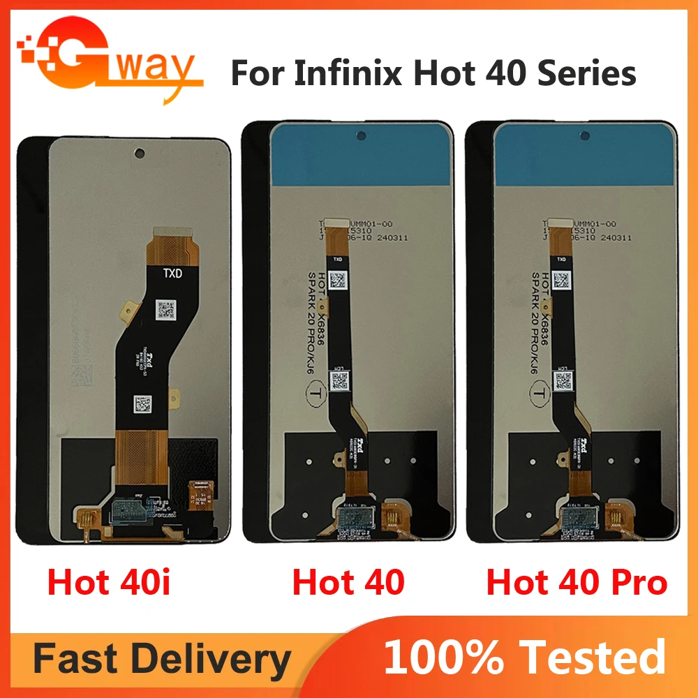 

100% Tested For Infinix Hot40 Hot 40 Pro X6836 X6837 LCD Display Screen Digitizer For Infinix Hot 40i X6528B Display LCD Parts