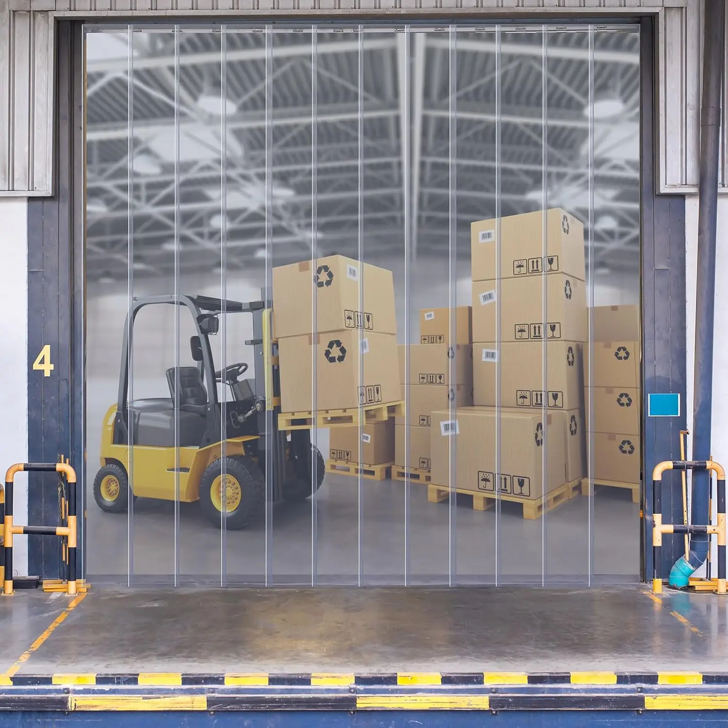 Freezer Curtain Plastic Door Strips Cold Temp Walk in Freezers Coolers Warehouse Door PVC Curtain 50m One Roll 200mm Anti-static