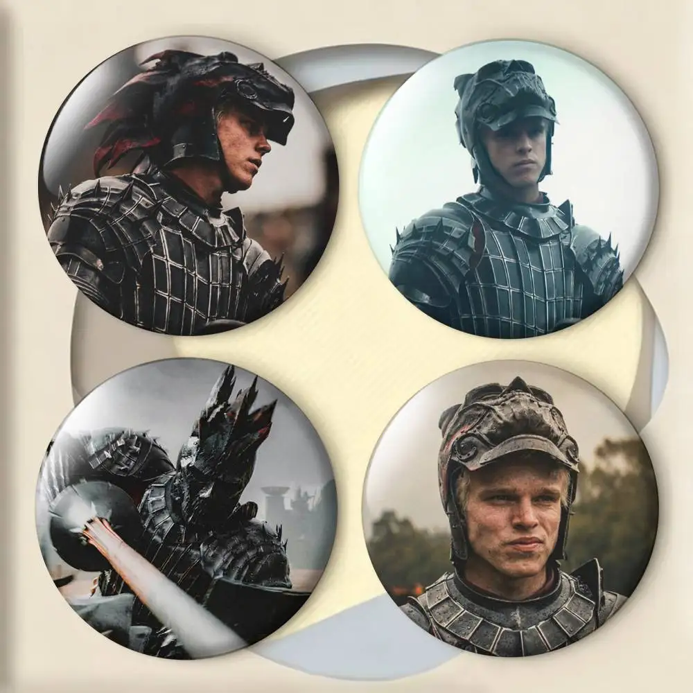 

A-Aerion T-Targaryen B-Brightflame Badges 25 32 44 58 75 mm Round Fans Collect Friends Gifts Brooch Souvenir