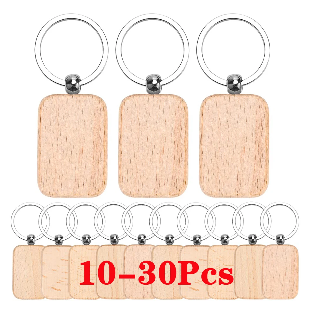 10/20/30 sztuk pusty prostokątny drewniany brelok drewniany drewniany brelok brelok brelok rzeźba na prezent dla majsterkowiczów