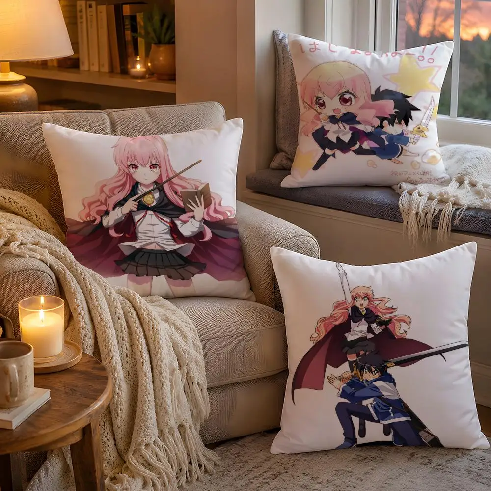 The Familiar Of Zero Cushion Cover 1pc Square Pillow Cover Soft Plush Fabric Removable Washable Sofa Chair Bed Decoration